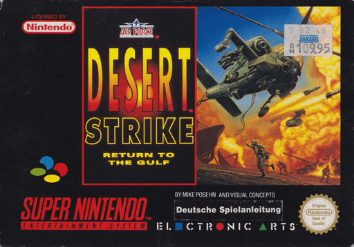 Desert Strike Return to the Gulf box art for Super Nintendo